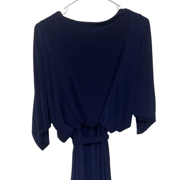 Coldwater Creek Dolman Sleeve Ruched Tie Waist Blouson Dress Navy Blue Size 10 - Picture 8 of 14